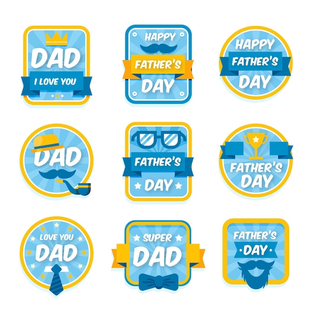 Free Vector | Father's day label collection