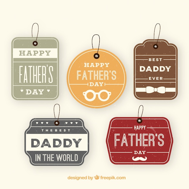 Father\'s day labels collection in flat\
style