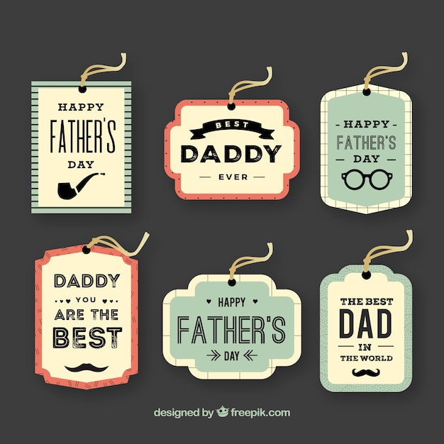 Father\'s day labels collection in vintage\
style