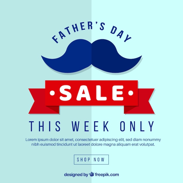 Father\'s day sale background in flat\
style