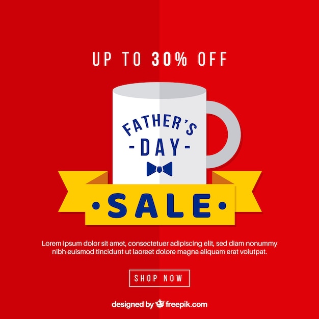 Father\'s day sale background with coffee\
cup