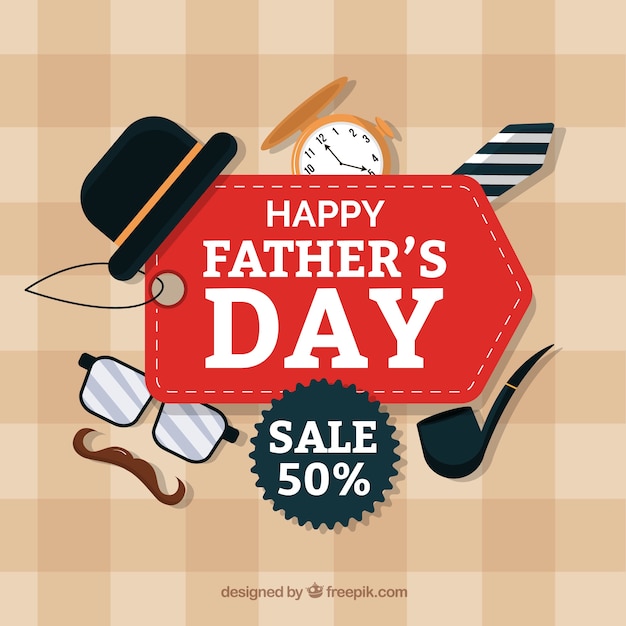 Father\'s day sale background with flat\
elements