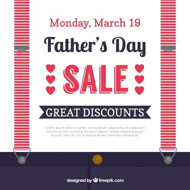 Father\'s day sale background with suit in flat\
style