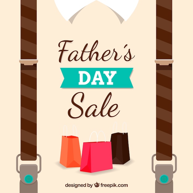 Father\'s day sale background with suit in flat\
style