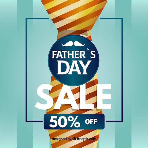 Father\'s day sale background with tie