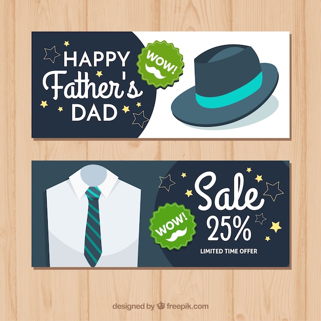 Father's day sale banners collection with
suit