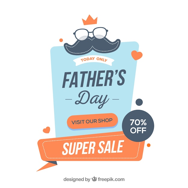 Father's day sale template in flat style