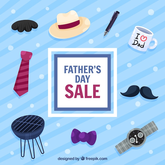 Father\'s day sale template with clothes\
elements