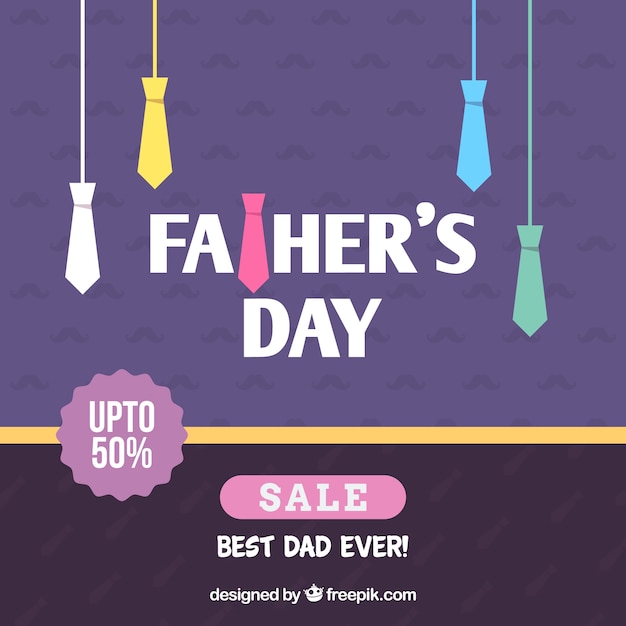 Father's day sale template with colorful
ties