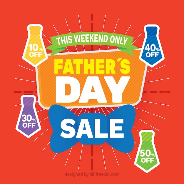 Free Vector Father's day sale template with colorful ties