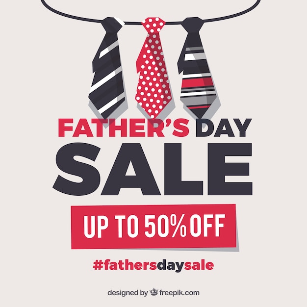 Father\'s day sale template with different\
ties