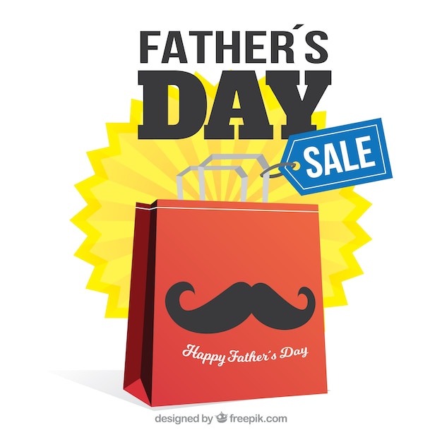 Father's day sale template with shopping
bag