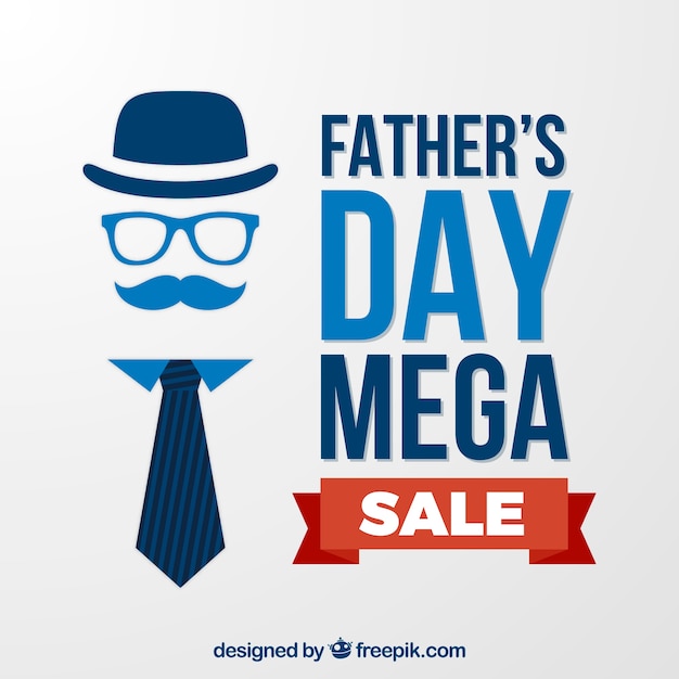 Father\'s day sale template with typography in\
flat style