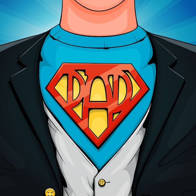 Father's day superhero illustration | Free Vector