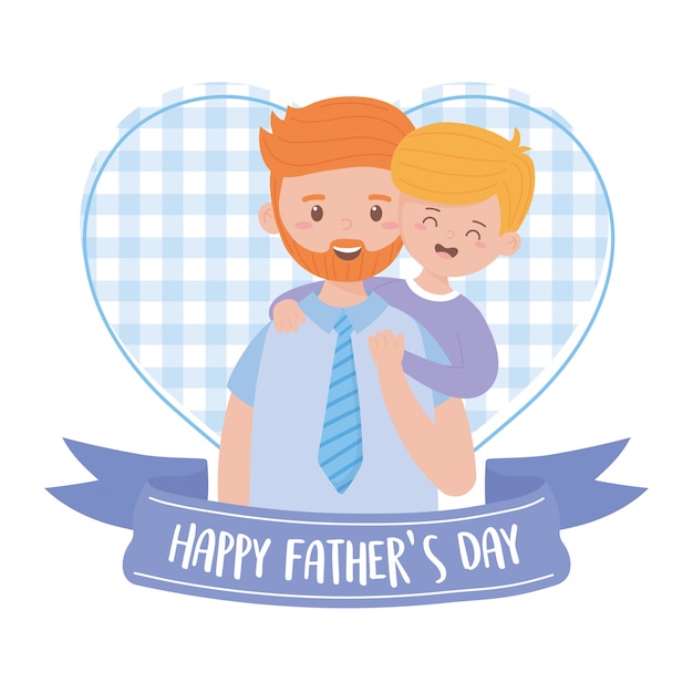 Download Father with son on fathers day | Premium Vector