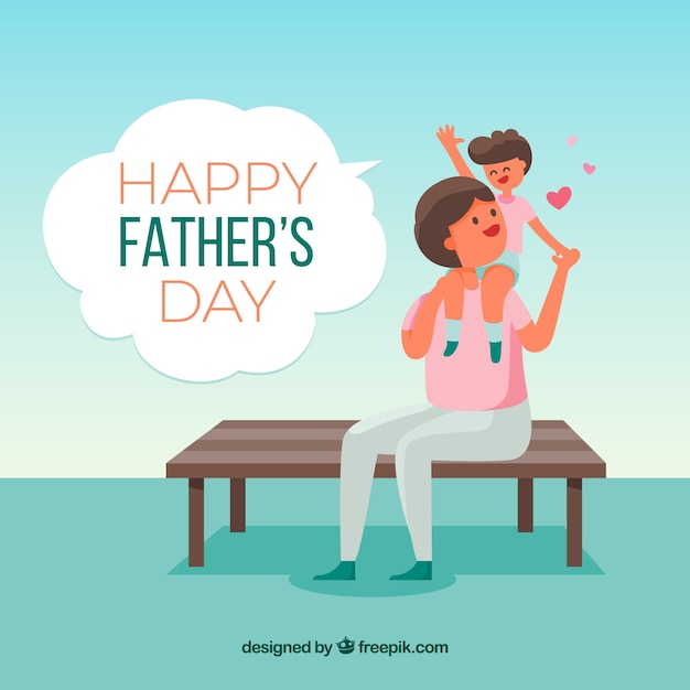 Fathers day background with bench