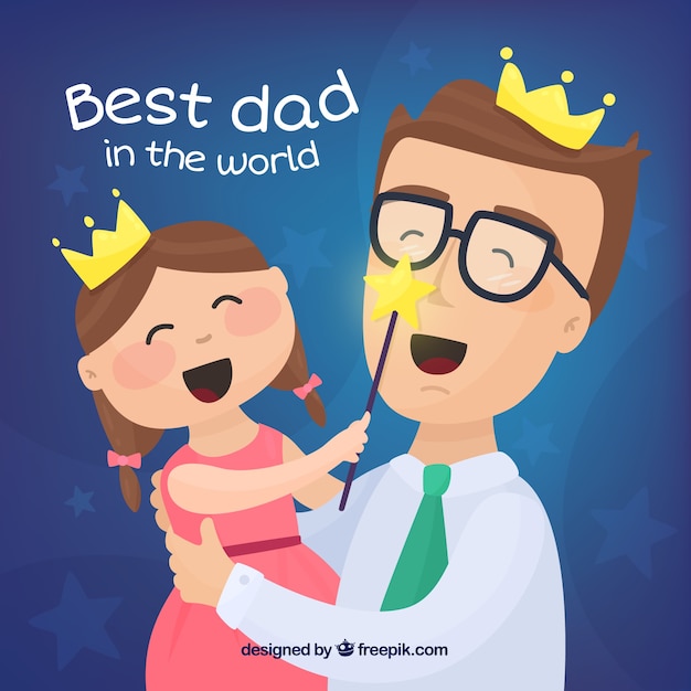 Fathers day background with daughter
