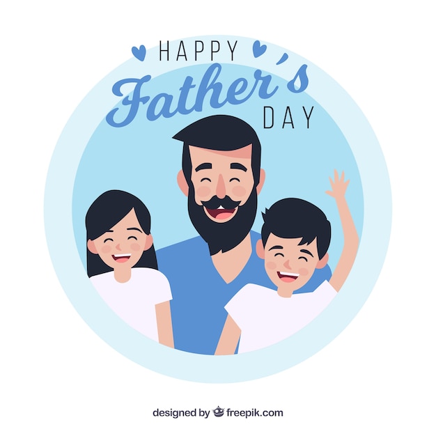 Fathers day background with happy family