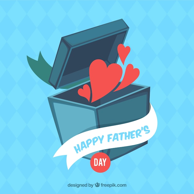 Fathers day background with hearts leaving
box