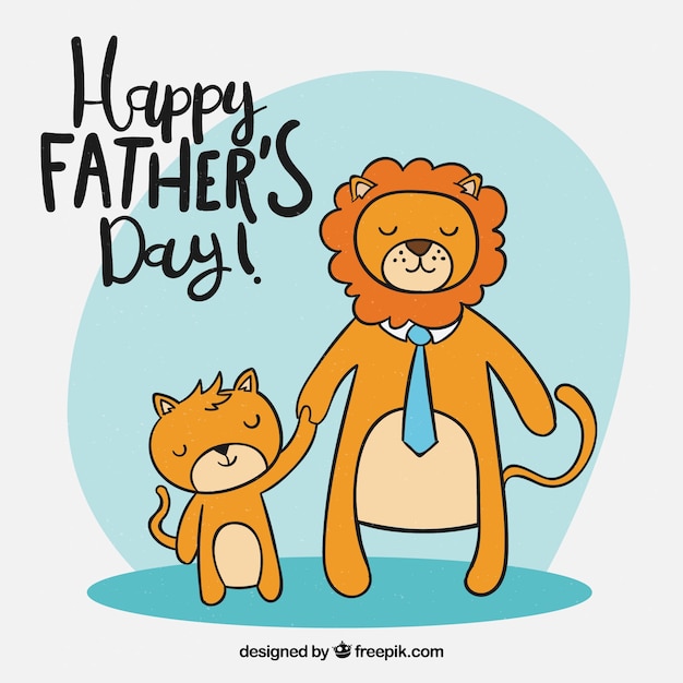 Fathers day background with lions