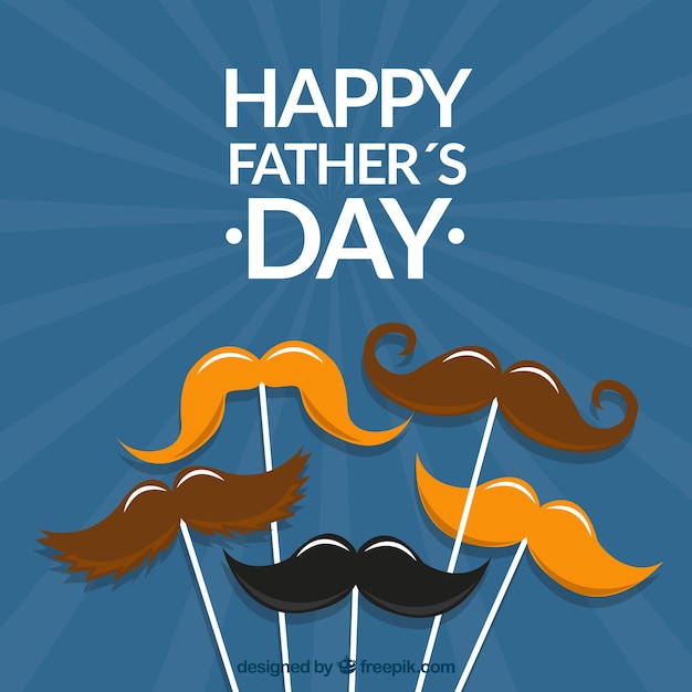 Fathers day background with mustaches