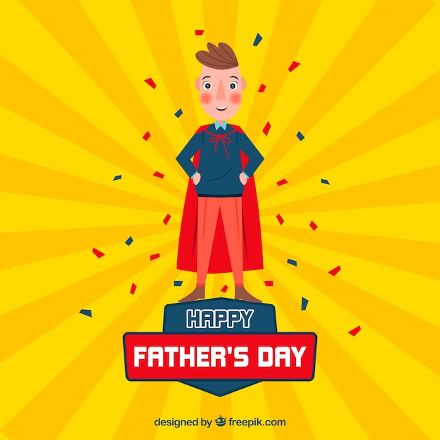 Fathers day background with super dad
