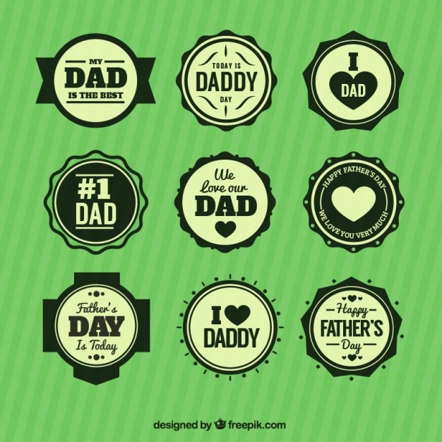 Fathers day badges collection