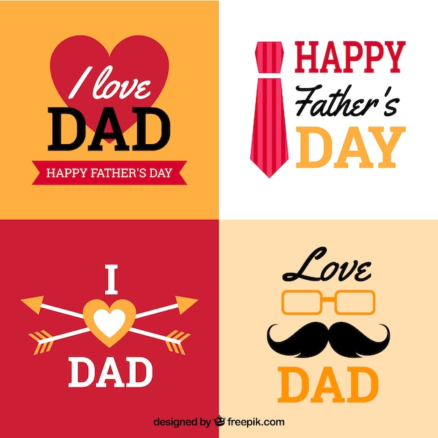 Fathers day badges collection