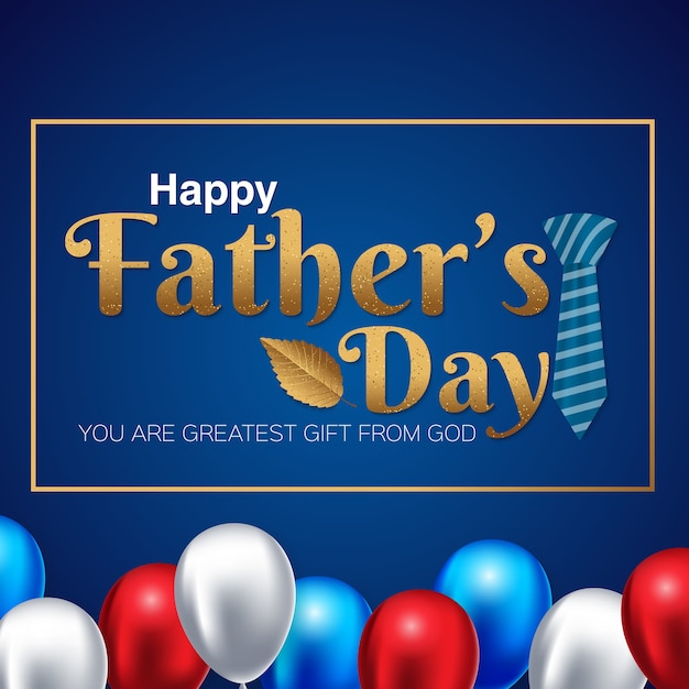 Premium Vector | Fathers day banner design with lettering