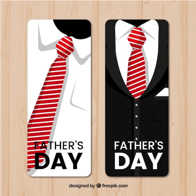 Fathers day banners with suit