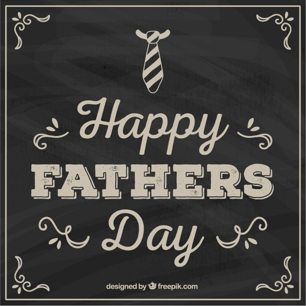 Download Fathers day card in blackboard style | Free Vector
