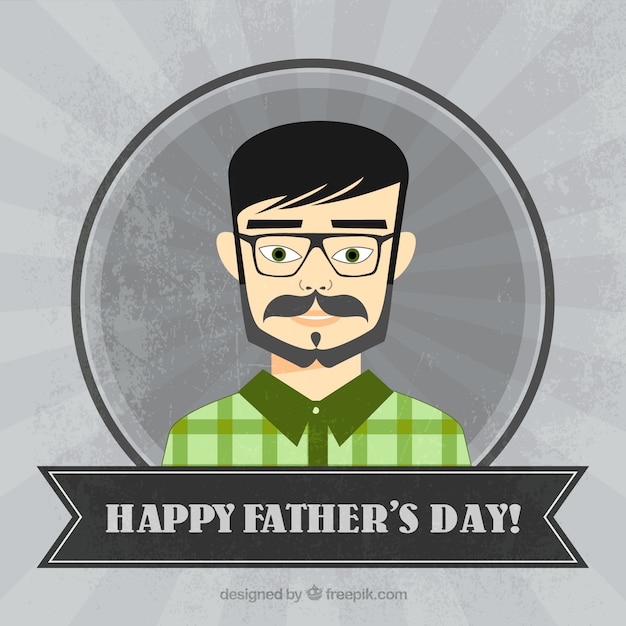 Fathers day card in retro style