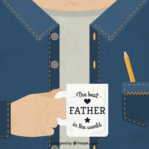 Download Free Vector | Fathers day card with a mug