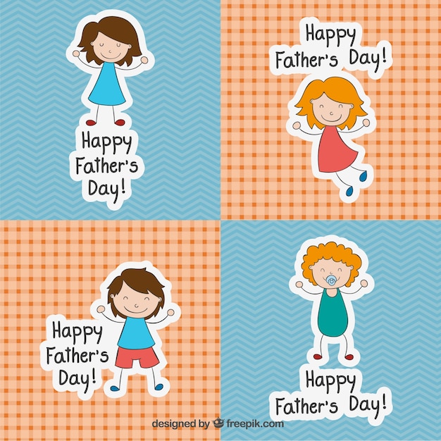 Fathers day cards in sketchy style