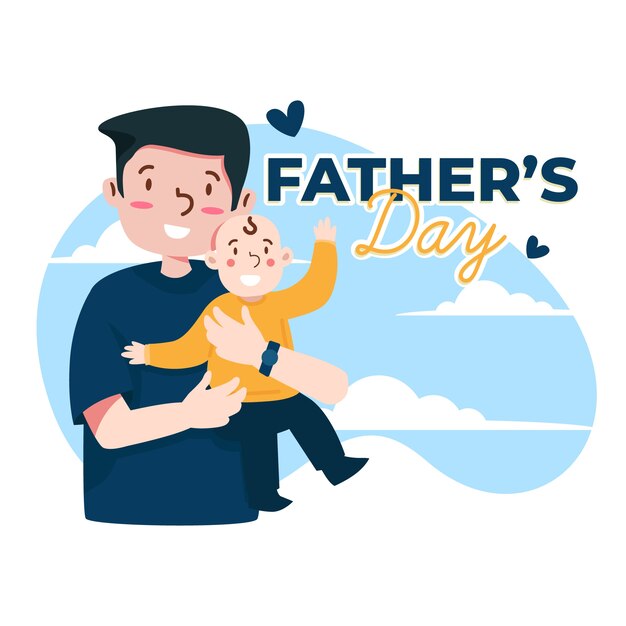 Free Vector | Fathers day illustration design