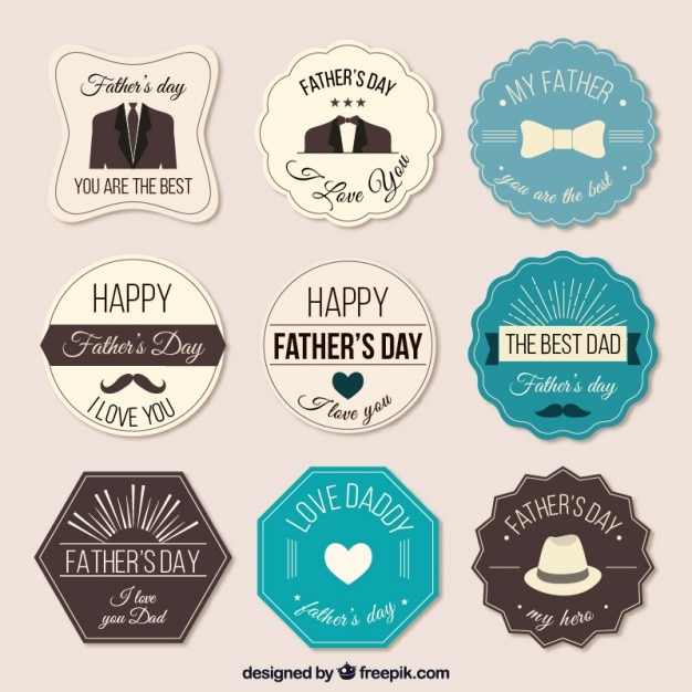 Fathers day labels collection