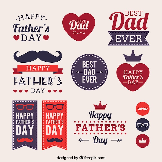 fathers-day-labels-free-vector