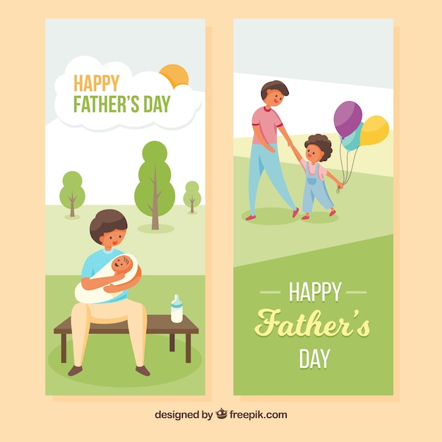 Fathers day nature banners