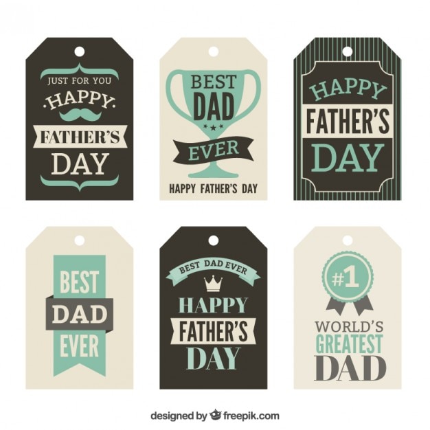 Download Fathers day tags Vector | Premium Download