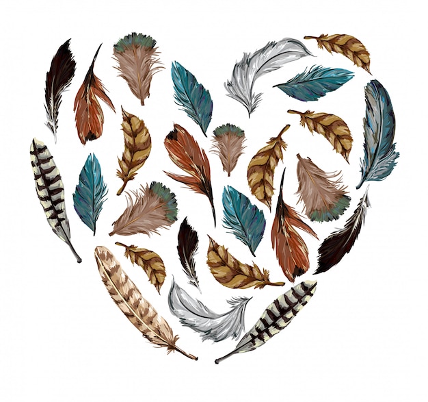 Download Feather heart illustration | Premium Vector