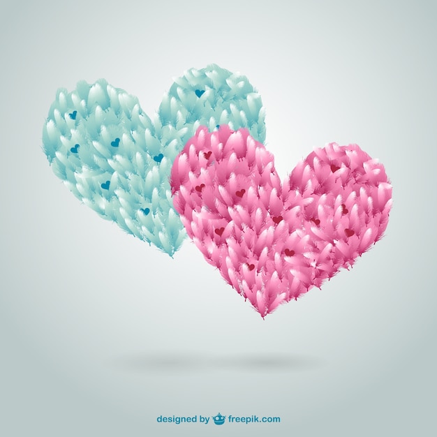 Download Feather hearts Vector | Free Download