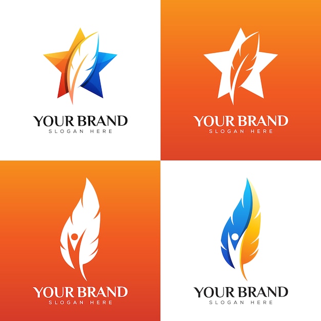 Download Free Feather Star Logo Feather Life Or People Logo Design Template Use our free logo maker to create a logo and build your brand. Put your logo on business cards, promotional products, or your website for brand visibility.
