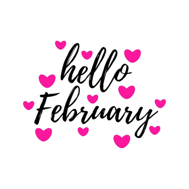 Premium Vector | February month of love and romance typography design