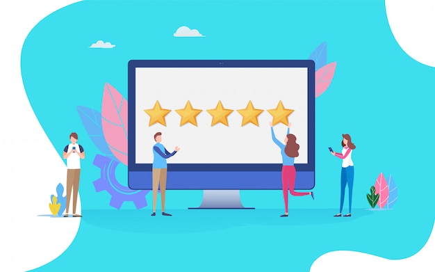 Feedback review scroll. Premium Vector