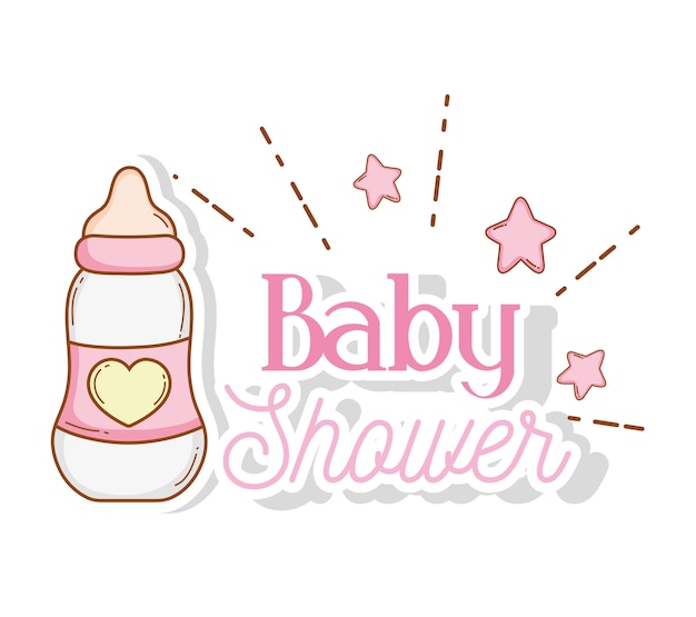 Download Feeding bottle with stars to baby shower decoration ...