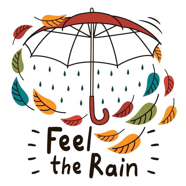 Feel the rain Premium Vector