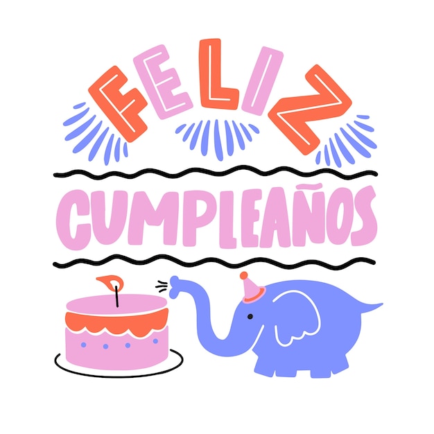 Free Vector Feliz Cumpleaos Lettering