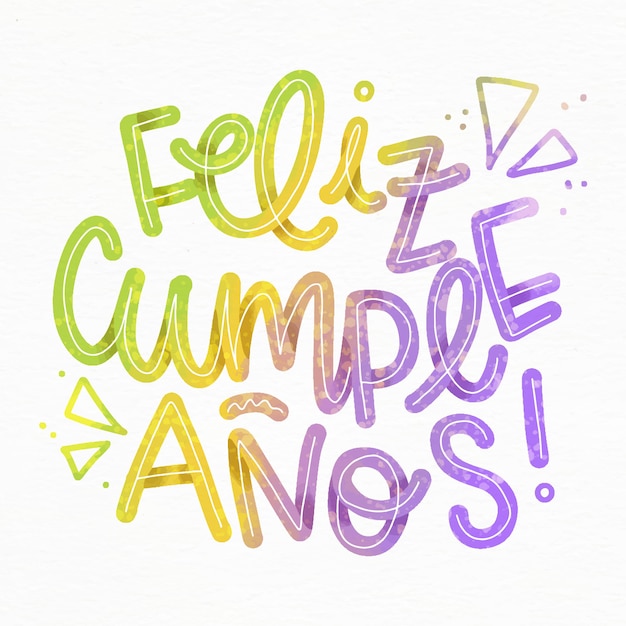 Free Vector | Feliz cumpleaños lettering with triangles