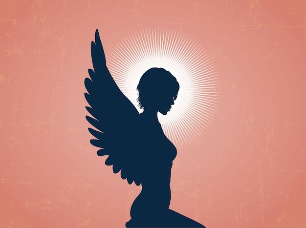 Download Female angel silhouette fantasy heaven Vector | Free Download