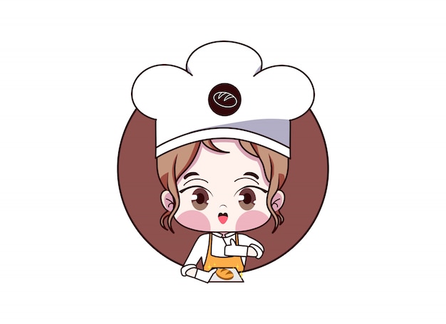 Download Free Female Chef Cute Girl Kawaii Bakery Shop Logo Cartoon Baker Girl Use our free logo maker to create a logo and build your brand. Put your logo on business cards, promotional products, or your website for brand visibility.
